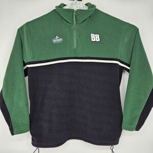 Dale Earnhardt Jr Fleece Mens Large #88 Amp Green Nascar 1/4 Zip‎ Winners Circle